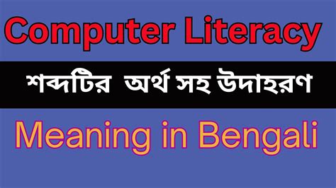 computer literacy meaning in bengali